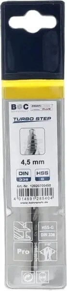 Populært produkt - Bohrcraft Bor 4,5 mm HSS-DIN 338-G TURBO STEP
