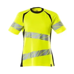 Kan bestilles - Mascot T-shirt 19092 EN20471 Hi-Vis gul/sort, damepasform