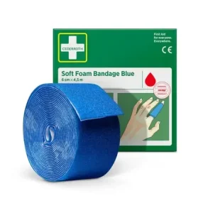 Begrænset antal | Cederroth Soft Foam bandage, blå 6x450cm, selvklæbende til vand