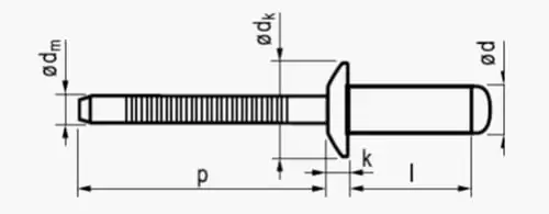 Bestseller - MASTERFIX rundhovedet blindnitte 4,8x14 A2 rustfri/rustfri