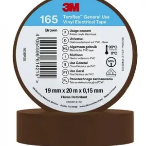 3M Temflex PVC el-vinyltape 165, brun, 19 mm x 20 m | Kun denne uge