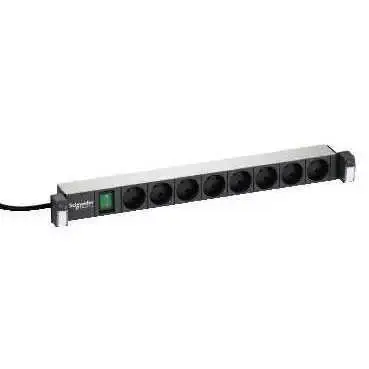 Actassi Powerpanel 8stik afbryder 1H 19" 1HE 2-pol 250V - Hurtig forsendelse
