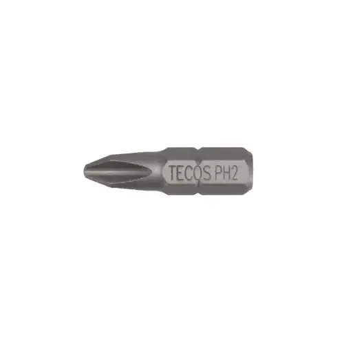 Tecos Phillips PH2 bits 1/4" x 25mm, industristål, 10 stk | Bestil online